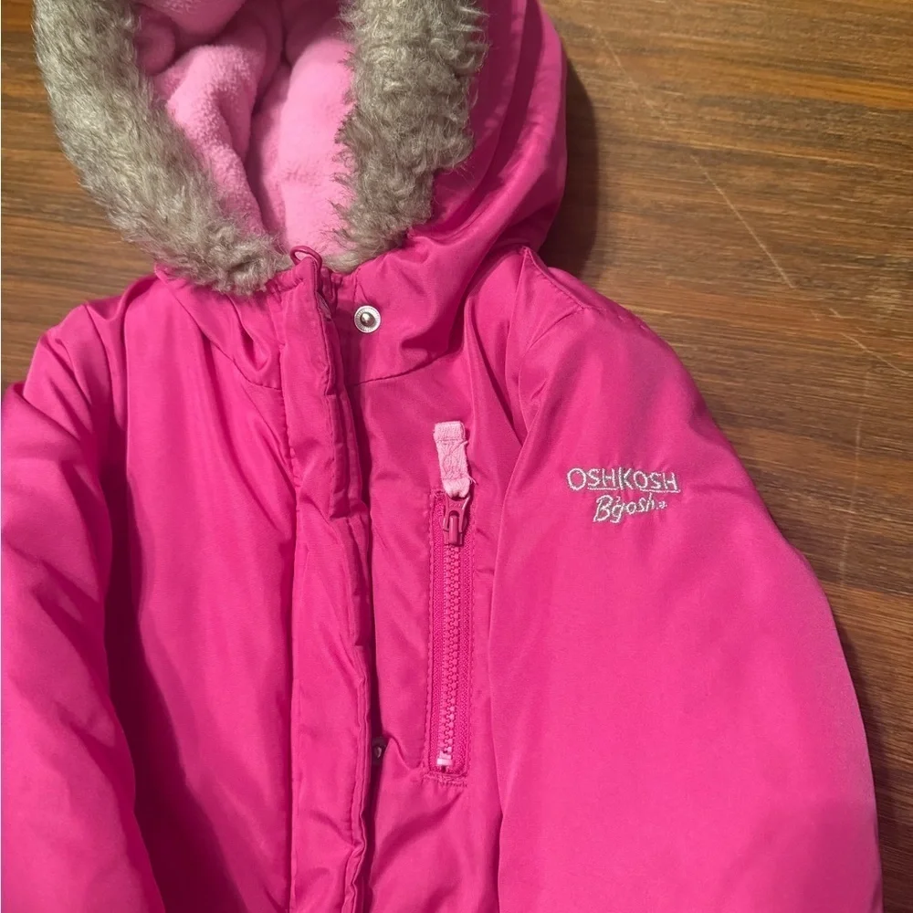 OSHKOSH B’gosh Pink Toddler GIRL’S Fleece Lined Jacket Coat Winter 24 MONTHS